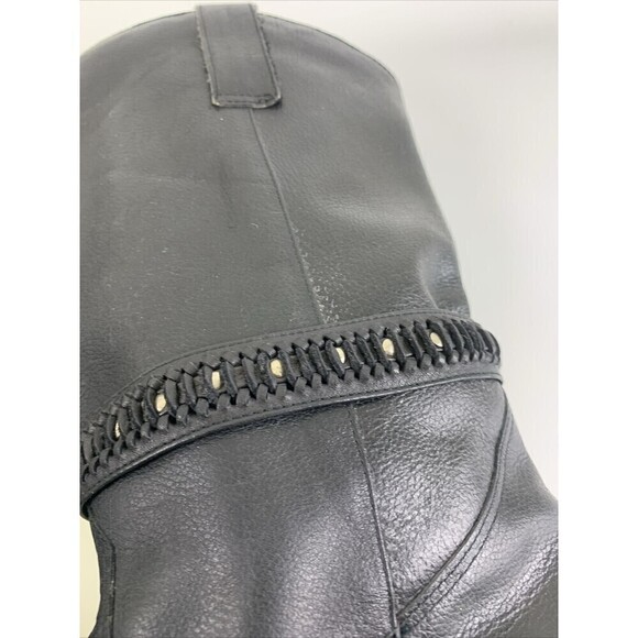 Sutton Plaza Black Leather Western Boots Buckle Strap Pointed Toe Vtg Women 7.5 - Picture 9 of 14